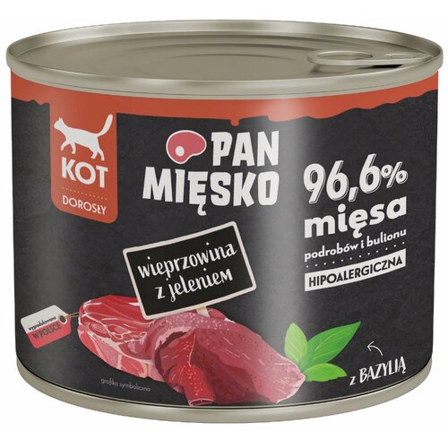 Karma dla kota PAN MIĘSKO Wieprzowina z jeleniem 200 g