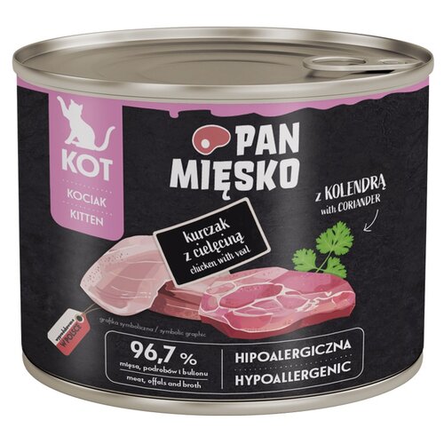 Karma dla kota PAN MIĘSKO Kurczak z cielęciną 200 g