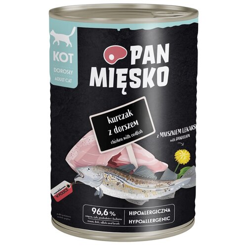 Karma dla kota PAN MIĘSKO Kurczak z dorszem 400 g