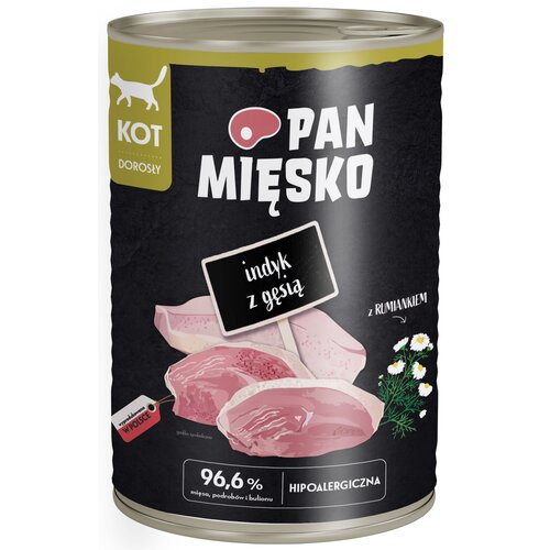 Karma dla kota PAN MIĘSKO Indyk z gęsią 400 g