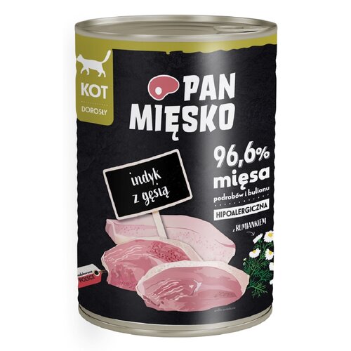 Karma dla kota PAN MIĘSKO Indyk z gęsią 400 g