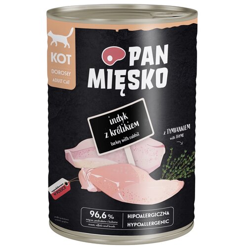 Karma dla kota PAN MIĘSKO Indyk z królikiem 400 g