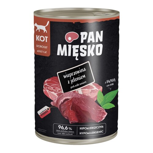Karma dla kota PAN MIĘSKO Wieprzowina z jeleniem 400 g