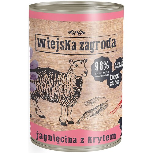 Karma dla kota WIEJSKA ZAGRODA Jagnięcina z krylem 400 g