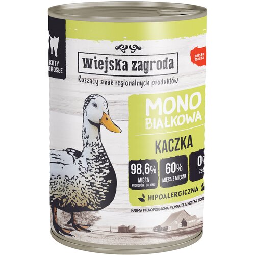 Karma dla kota WIEJSKA ZAGRODA Monobiałkowa Kaczka 400 g