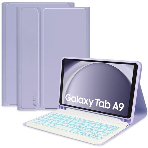 Etui na Galaxy Tab A9 8.7 X110/X115 TECH-PROTECT SC Pen + Keyboard Fioletowy Klawiatura