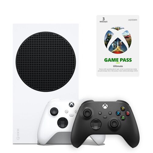 Konsola MICROSOFT XBOX Series S + 3mies Game Pass Ultimate + Kontroler MICROSOFT bezprzewodowy Xbox Carbon Black