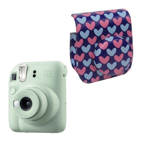 Aparat FUJIFILM Instax Mini 12 Zielony + Pokrowiec MODUS FujiFilm Instax Mini 12 Hearts T3569