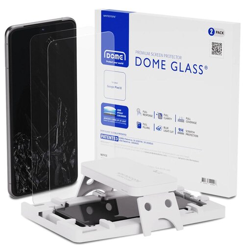Szkło hartowane WHITESTONE Dome Glass do Google Pixel 8 (2szt.) + lampa UV