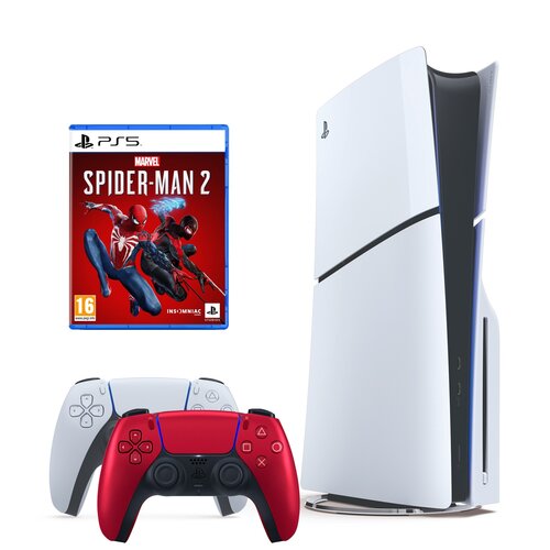 Konsola SONY PlayStation 5 Slim + Marvel's Spider-Man 2 Gra PS5 + Kontroler SONY DualSense Wulkaniczna czerwień