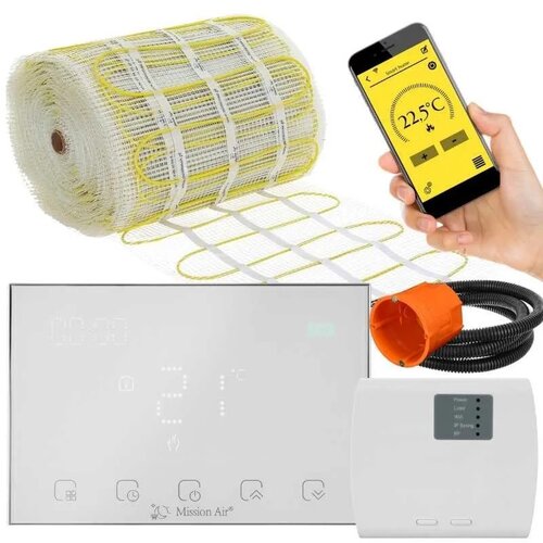 Mata grzewcza pod płytki MISSION AIR MA-160W/m2 20m2 + sterownik Gemini White WiFi