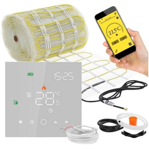 Mata grzewcza pod płytki MISSION AIR MA-160W/m2 20m2 + sterownik Leo White WiFi