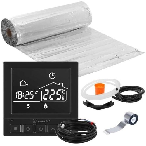 Mata grzewcza pod panele MISSION AIR MAL-160W/m² 7m² (14mb x 50cm) + regulator Taurus Czarny