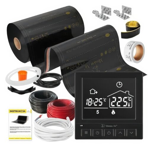 Folia grzewcza pod panele MISSION AIR MAL-160 W/m2 Black Gold 1,5m2 (3m x 50cm) + regulator Taurus Czarny Wi-Fi