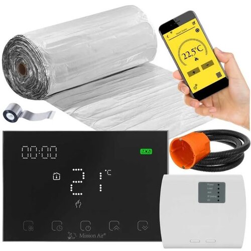 Mata grzewcza pod panele MISSION AIR MAL-160 W/m² 9m² (18 m x 50 cm) + regulator Gemini Czarny WiFi
