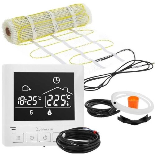Mata grzewcza pod płytki MISSION AIR MA-160W/m² 18 m² (36mb x 50cm) + regulator Taurus Biały