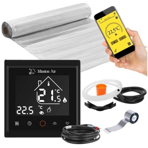 Mata grzewcza pod panele MISSION AIR MAL-160W/m² 2m² (4mb x 50cm) + regulator Libra Czarny WiFi