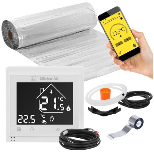 Mata grzewcza pod panele MISSION AIR MAL-160W/m2 10m2 (20mb x 50cm) + regulator Libra Bialy WiFi