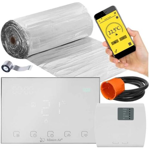 Mata grzewcza pod panele MISSION AIR MAL-160 9m2 (18 m x 50 cm) + regulator Gemini Biały WiFi