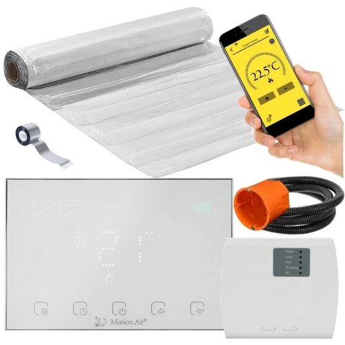 Mata grzewcza pod panele MISSION AIR MAL-160W/m² 2.5m² (5mb x 50cm) + regulator Gemini Biały WiFi
