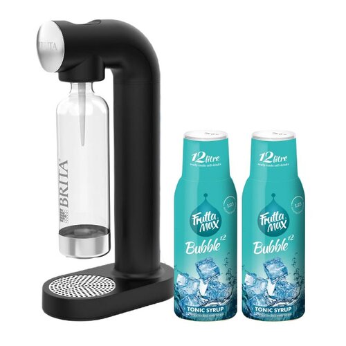 Saturator BRITA Sodaone Czarny + Syrop FRUTTAMAX Tonic 2 x 500 ml