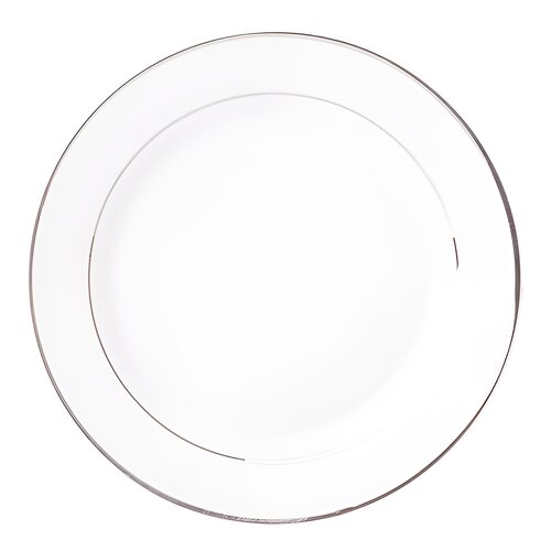 Talerz AMBITION Aura Silver 27 cm Biało-srebrny