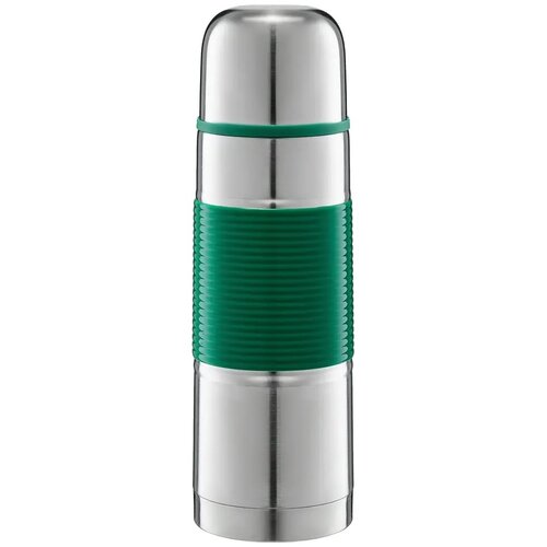 Termos AMBITION Gummy 750 ml Srebrno-zielony