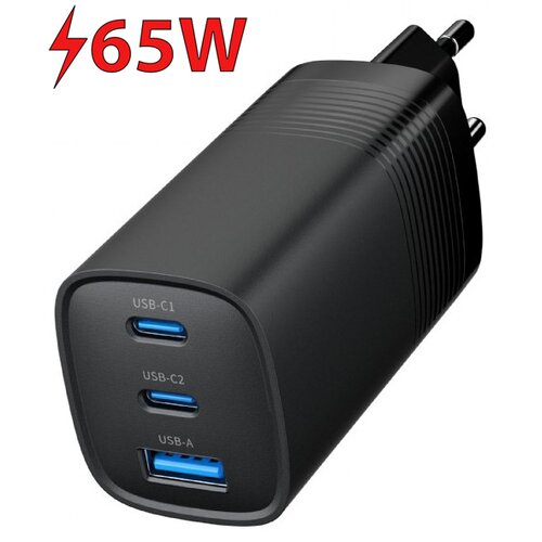 Ładowarka sieciowa GEMBIRD TA-UC-PDQC65-01-BK 65W Czarny