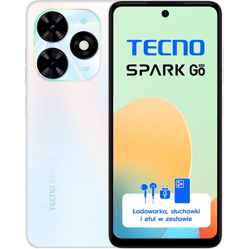 Smartfon TECNO Spark Go 2024 4/64GB 6.54" 90Hz Biały