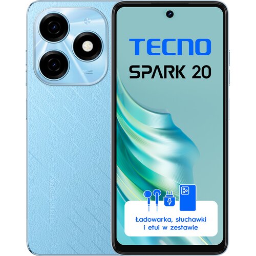 Smartfon TECNO Spark 20 8/256GB 6.56" 90Hz Niebieski