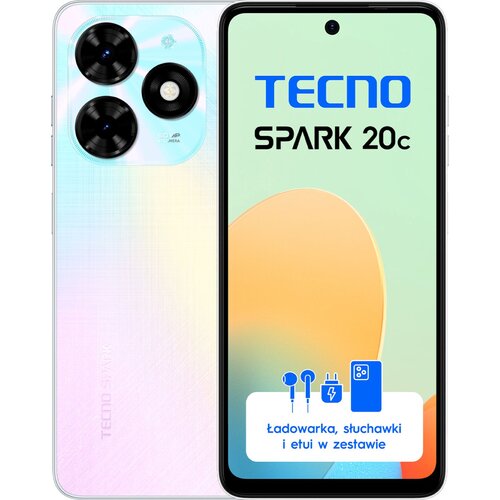 Smartfon TECNO Spark 20C 4/128GB 6.56 90Hz Biały