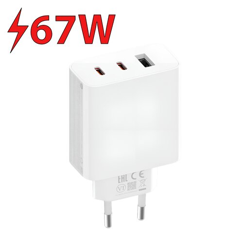 Ładowarka sieciowa XIAOMI GaN Charger 2C1A EU 67W Biały