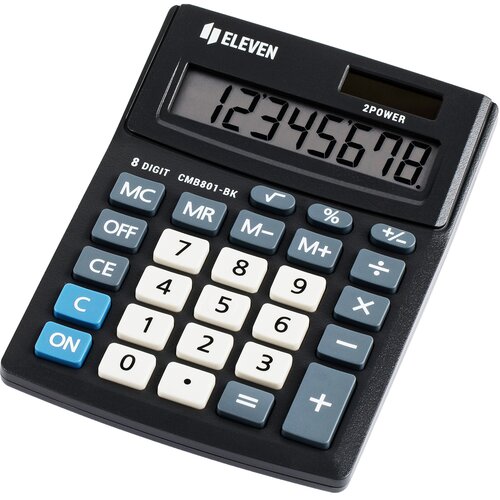Kalkulator ELEVEN CMB801-BK Zasilanie bateryjno-słoneczne, 4 pamięci