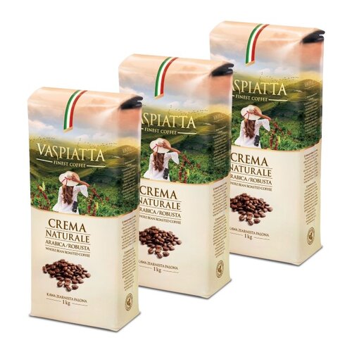 Kawa ziarnista VASPIATTA Crema Natural 3 x 1 kg