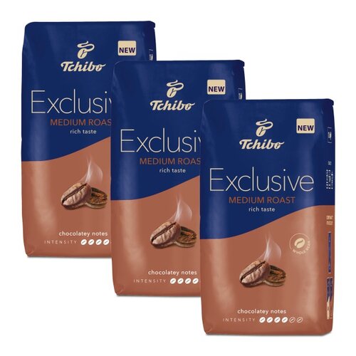 Kawa ziarnista TCHIBO Exclusive Medium Roast Arabica 3 x 1 kg