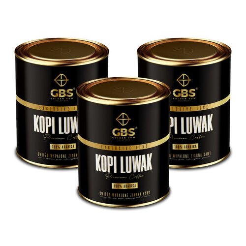 Kawa ziarnista GOLDEN BOW SOLUTIONS Exclusive Line Kopi Luwak Arabica 3 x 0.1 kg