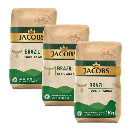 Kawa ziarnista JACOBS Origins Brazil Bright Rounded Arabica 3 x 1 kg