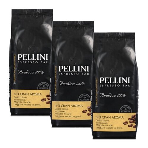Kawa ziarnista PELLINI Espresso Bar N.3 Gran Aroma 3 x 1 kg