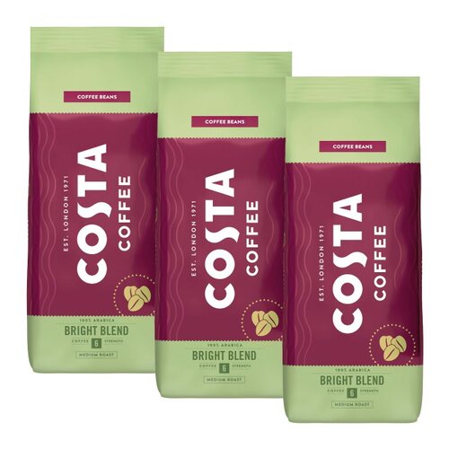 Kawa ziarnista COSTA COFFEE Bright Blend Arabica 3 x 1 kg