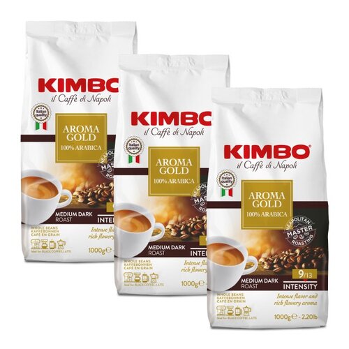 Kawa ziarnista KIMBO Aroma Gold Arabica 3 x 1 kg