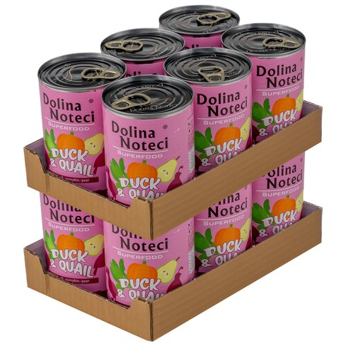 Karma dla psa DOLINA NOTECI Superfood z kaczką i przepiórką  12 x 400 g