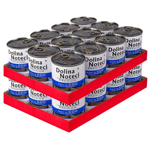 Karma dla psa DOLINA NOTECI Premium bogata w dorsza z brokułami 24 x 800 g