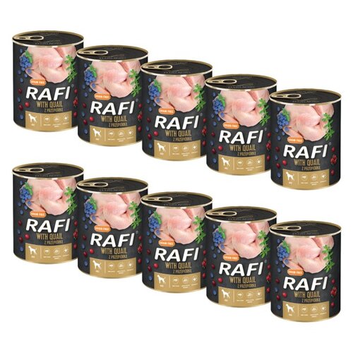 Karma dla psa RAFI Przepiórka z borówką i żurawiną 10 x 800 g