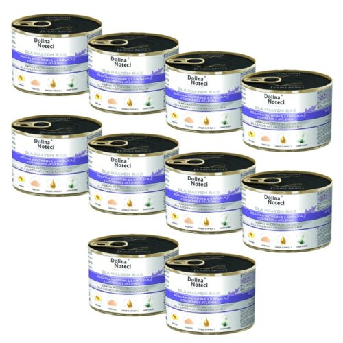 Karma dla psa DOLINA NOTECI Premium Junior Wątróbka z królika z ozorami jelenia 10 x 185 g