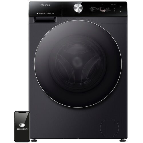 Pralka HISENSE WF7S1247BB Seria 7S 12kg 1400 obr Wi-Fi ConnectLife Autodozowanie AI SuperWash Ekran TFT Smart Assist