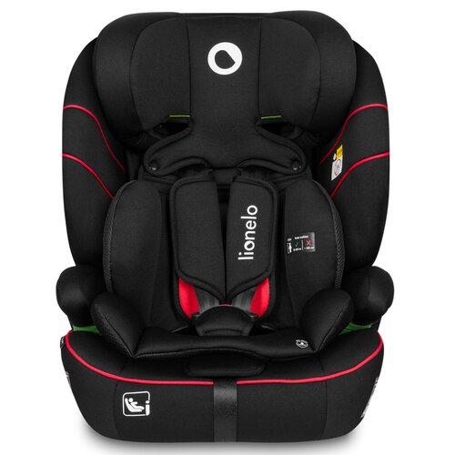 Fotelik samochodowy LIONELO Levi I-Size 76-150 cm (9-36 kg) Czarno-czerwony