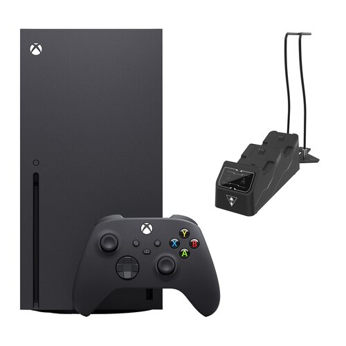 Konsola MICROSOFT XBOX Series X z napędem Blu-ray 4K UHD + Stacja dokująca TURTLE BEACH do padów Xbox Series X/S + 2 akumulatory