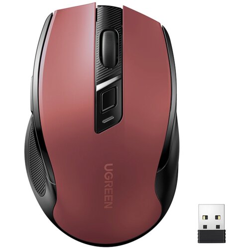 Mysz UGREEN MU006 2.4 GHz Czarno-czerwony
