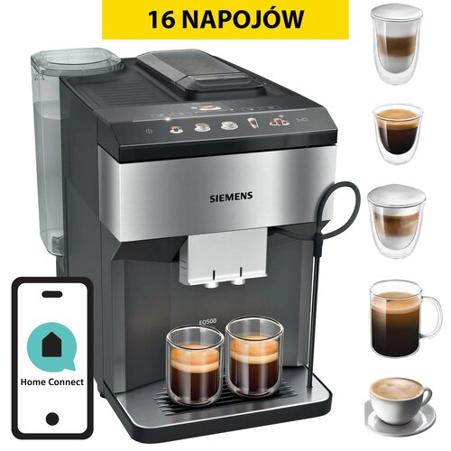 Ekspres SIEMENS EQ.500 TP516RX3 sterowanie przez aplikacje HomeConnect