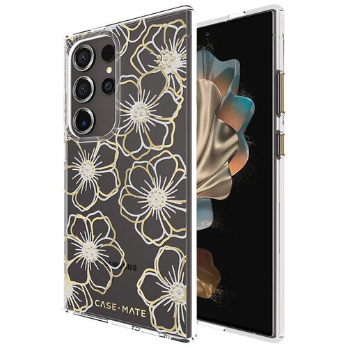 Etui CASE-MATE Floral Gems do Samsung Galaxy S24 Ultra Złoty